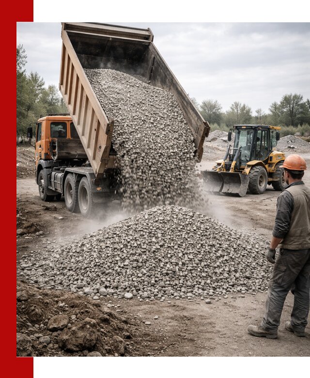 Доставка щебня в Канаше крупными и мелкими фракциями