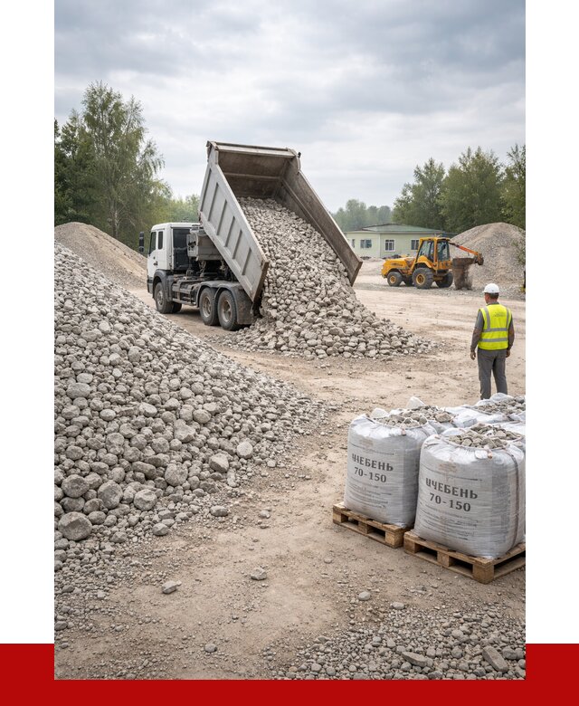 Известняковый щебень фракция 70-150 в Канаше от 1284 р. | ПРОНЕРУДКна