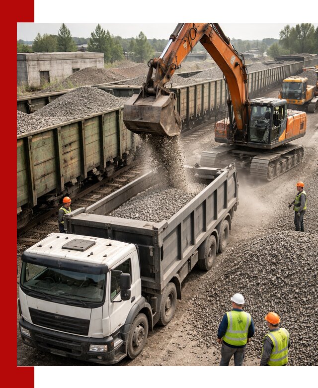 Железнодорожный щебень фракция 25–60 для поставок в Канаше