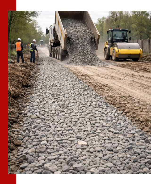 Доставка щебня для отсыпки дорог в Канаше высокого качества