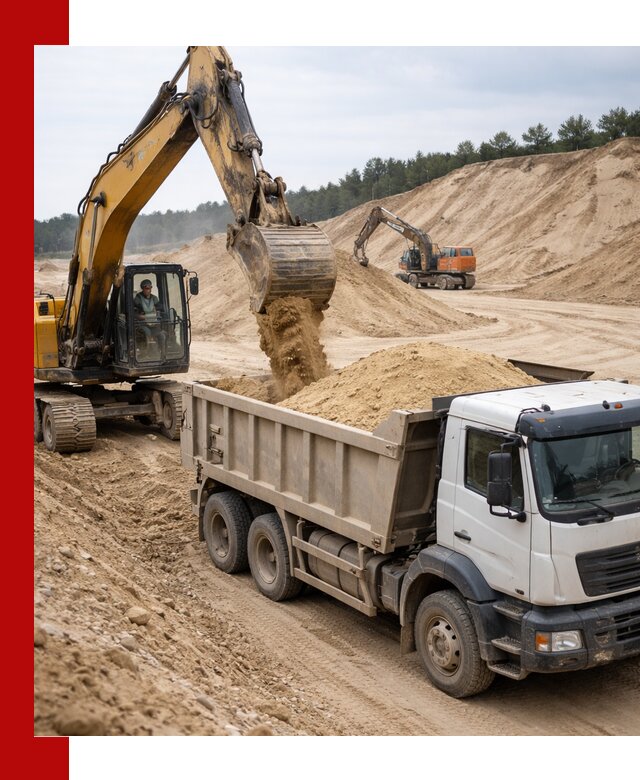 Доставка карьерного песка с самосвалами и разгрузкой в Канаше