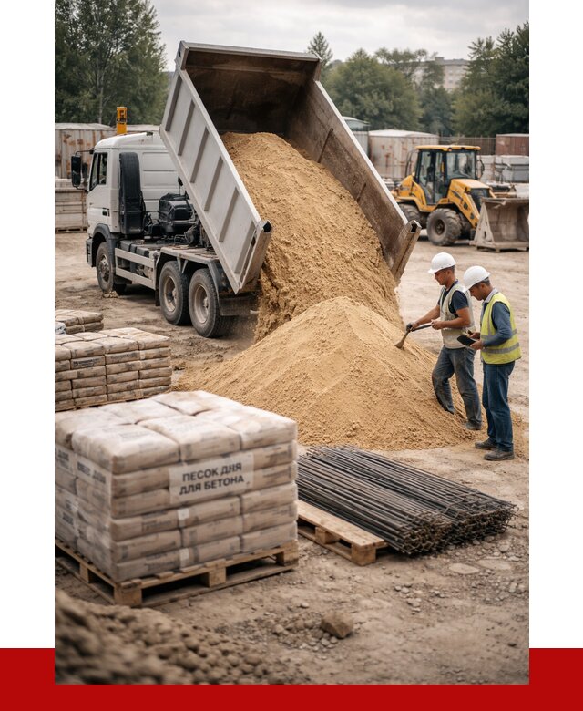 Песок для бетона в Канаше от 2568 р. с доставкой, ПРОНЕРУДКна