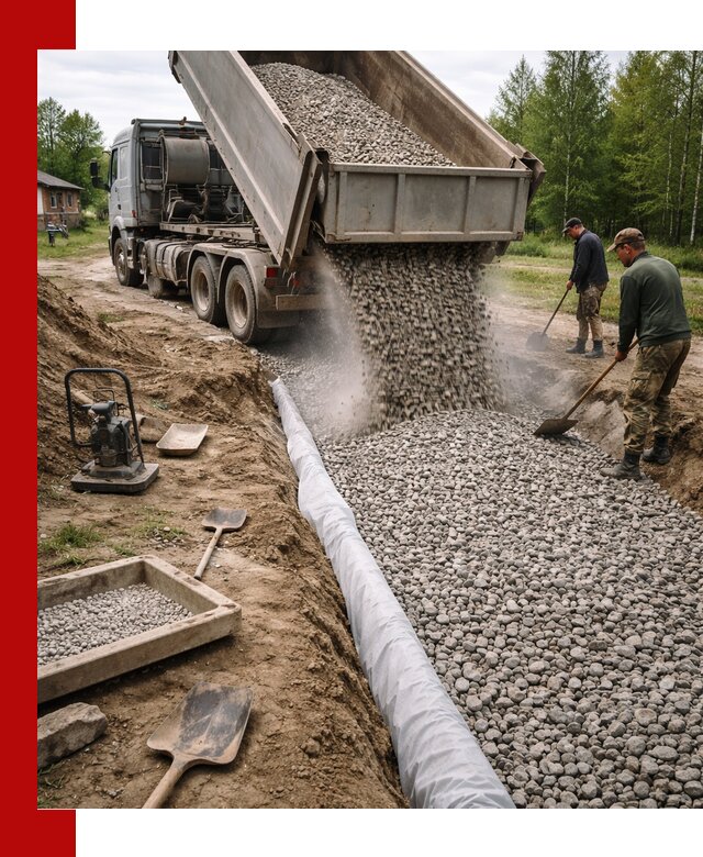Гравий для дренажа с доставкой в Канаше качественный и недорогой