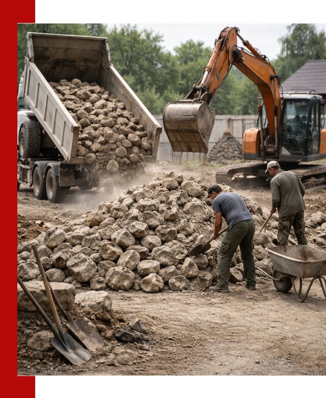 Доставка и разгрузка бутового камня в Канаше