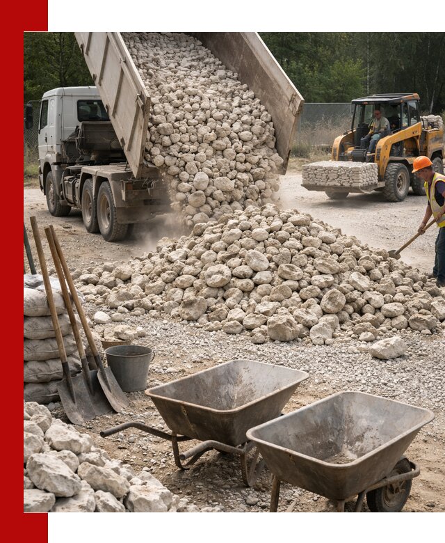 Доставка и продажа бутового известнякового камня в Канаше