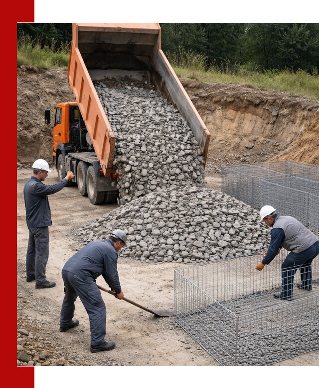Камень для габионов с доставкой в Канаше быстро и надёжно