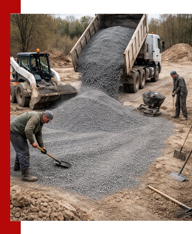 Отсев для подсыпки в Канаше — доставка и подсыпка на участок