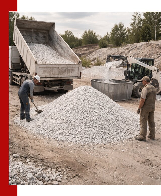 Доставка и продажа белой мраморной крошки в Канаше