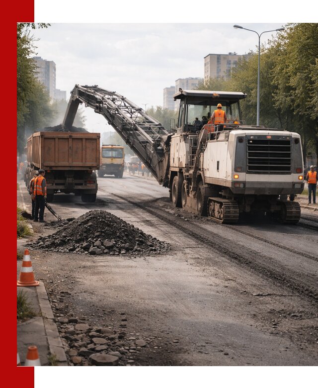 Фрезерованный асфальт в Канаше — удаление и вывоз старого покрытия