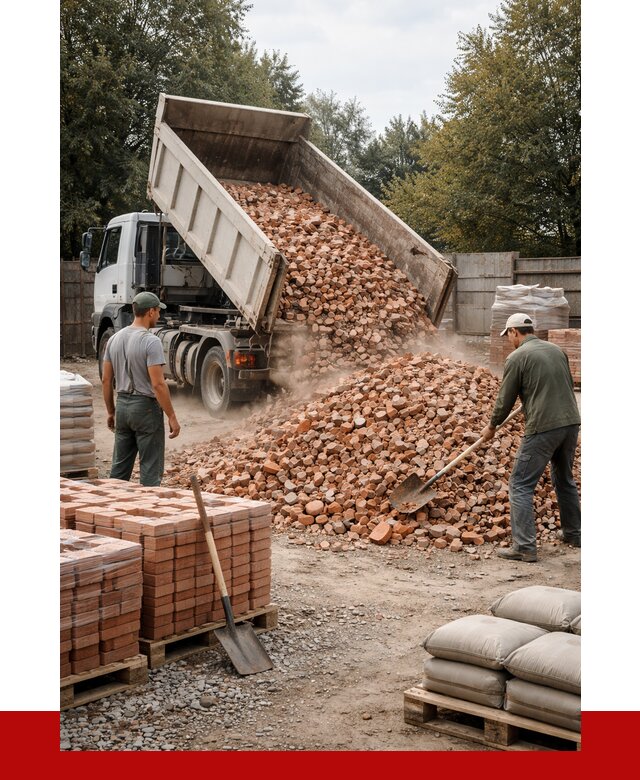 Бой кирпича в Канаше с доставкой от 4314 руб/куб | ПРОНЕРУДКна