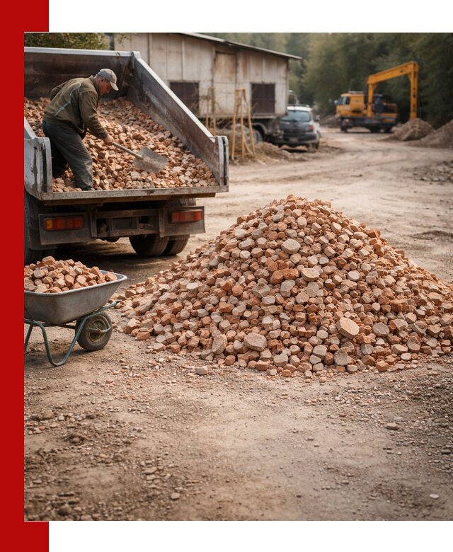 Доставка и подушка из боя кирпича с разгрузкой в Канаше