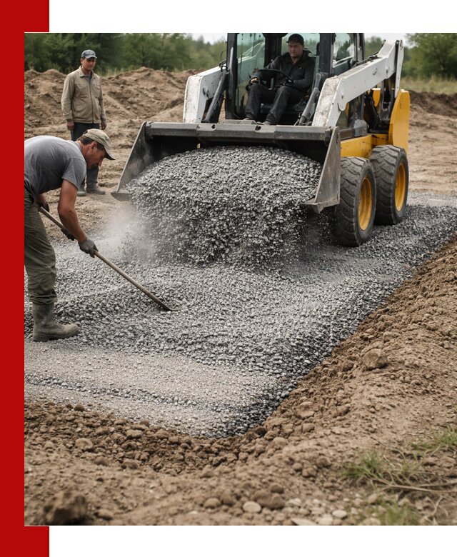 Устройство щебеночной подушки в Канаше для дорог и фундаментов